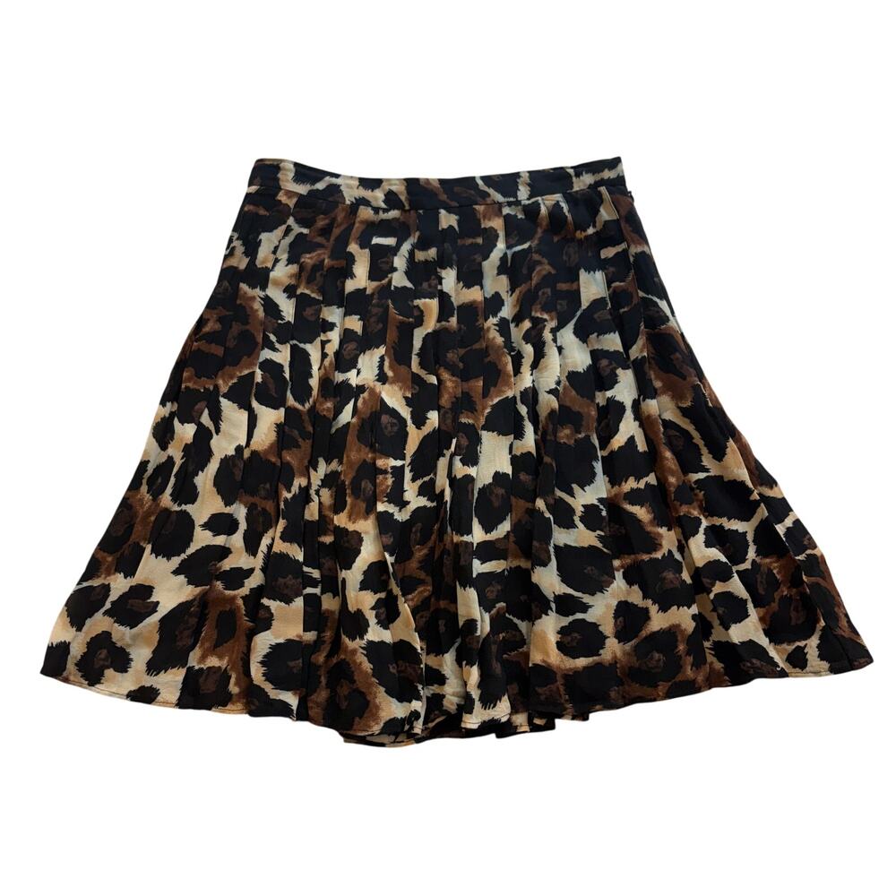 Alberto Makali Sport Vintage Leopard Pleated Mini Skirt 2